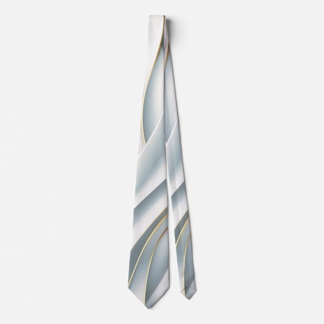 Silky White and Gold Elegant Classic Men’s Necktie Slips (Framsida)