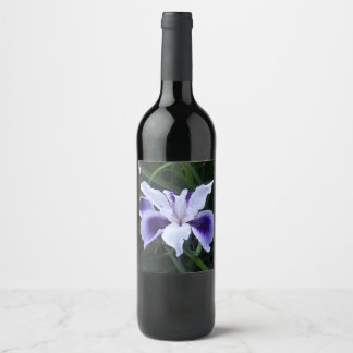 Silky White Lila Flower Vinflaska Etikett