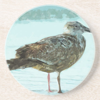 Sill Gull på Abstrakten Beach Underlägg Sandsten