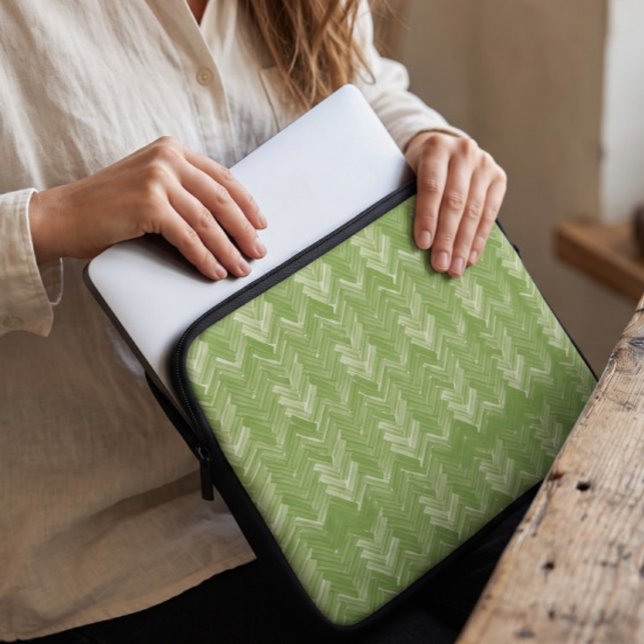 Sillbenmönster på skogsgrön laptop fodral (Skapare uppladdad)
