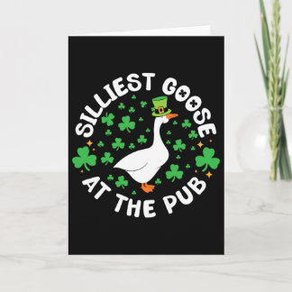 Silliest Goose At The Pub Funny Shamrock St Patric Kort