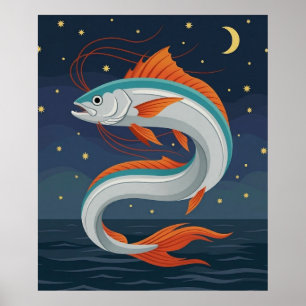 Sillkung Tarotkortsposter med halvmåne a Poster