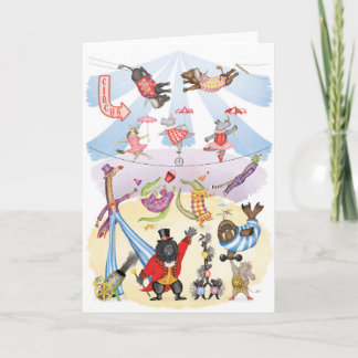 Silly animal circus blank card kort