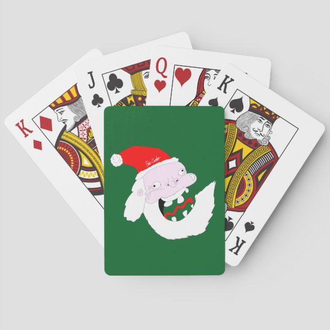 Silly goofy Santa Claus cartoon face  Casinokort (Baksidan)