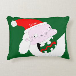 Silly goofy Santa Claus cartoon face Prydnadskudde
