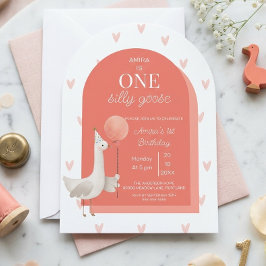 Silly Goose 1-års Boho-inbjudan Flicka Inbjudningar