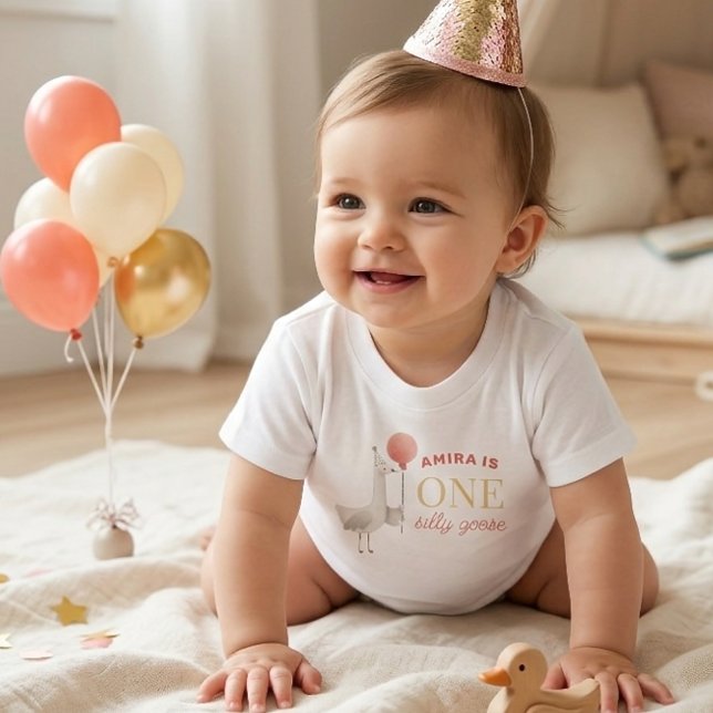 Silly Goose 1-års T-shirt Personlig Baby (Skapare uppladdad)
