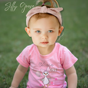 Silly Goose 1-årsdag Rosa Fluga T-Shirt