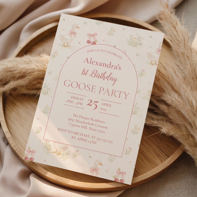 Silly Goose 1st Birthday Baby Shower Inbjudningar (Skapare uppladdad)