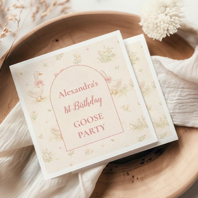 Silly Goose 1st Birthday Baby Shower Pappersservett (Skapare uppladdad)