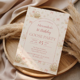 Silly Goose 1st Birthday Party Inbjudningar