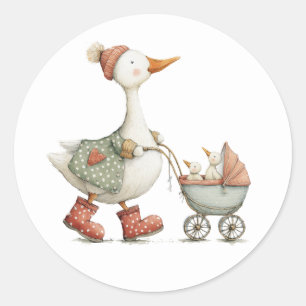 Silly Goose 2nd Baby Baby Shower Runt Klistermärke