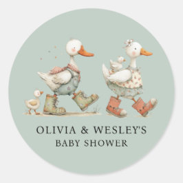 Silly Goose 2nd Baby Baby Shower Runt Klistermärke