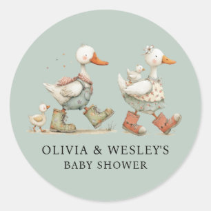 Silly Goose 2nd Baby Baby Shower Runt Klistermärke
