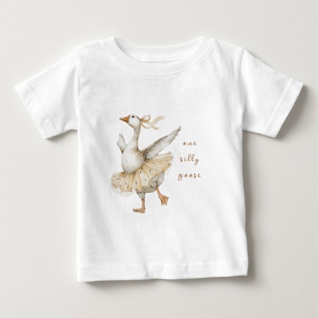 Silly Goose 3-årsdagskväll vattenfärg T Shirt (Framsida)