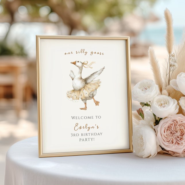 Silly Goose 3rd Birthday Watercolor Welcome Poster (Skapare uppladdad)