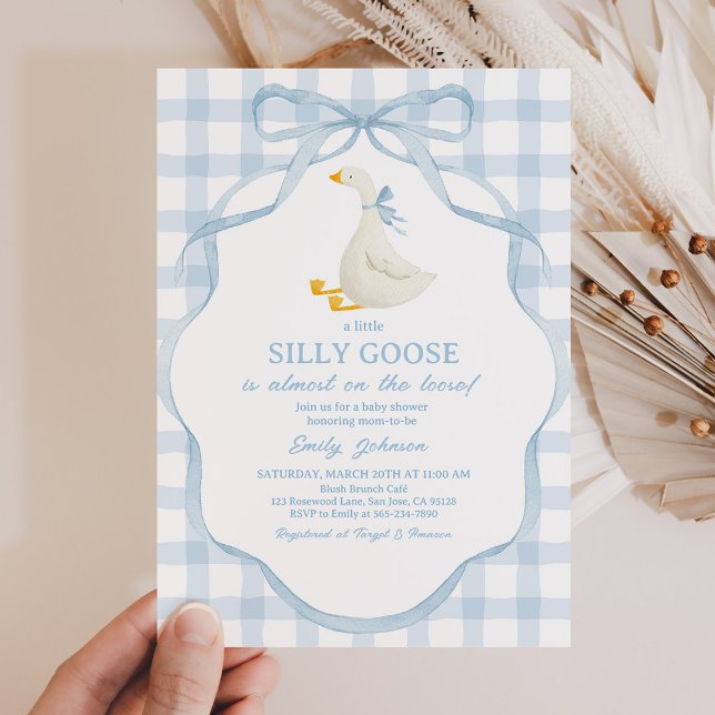 Silly Goose and Gosling Baby Shower Invitation Inbjudningar (Skapare uppladdad)