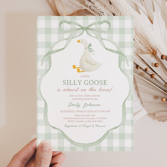 Silly Goose and Gosling Baby Shower Invitation Inbjudningar (Skapare uppladdad)