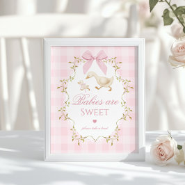 Silly Goose Babies are sweet Pink Gingham Poster