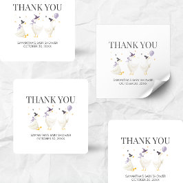 Silly Goose Baby Shower Fyrkantigt Klistermärke