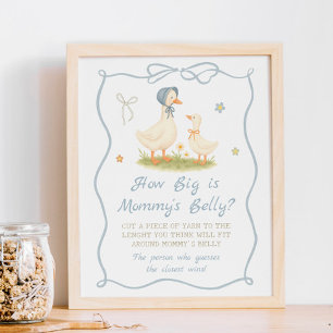 Silly Goose Baby shower Hur stor är mammans mage Poster