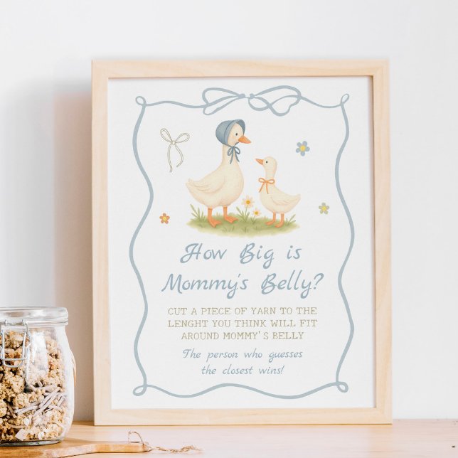 Silly Goose Baby shower Hur stor är mammans mage  Poster (Skapare uppladdad)