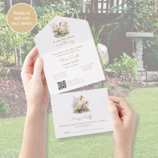 Silly Goose Baby Shower Inbjudan Allt-i-ett