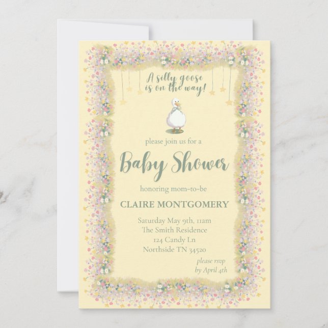 Silly Goose Baby Shower Invitation  Inbjudningar (Framsida)