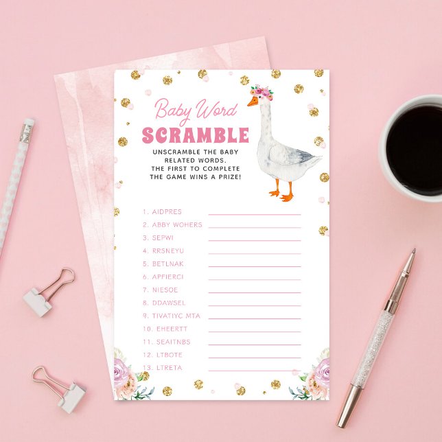 Silly Goose Baby Shower Word Scramble Game (Skapare uppladdad)