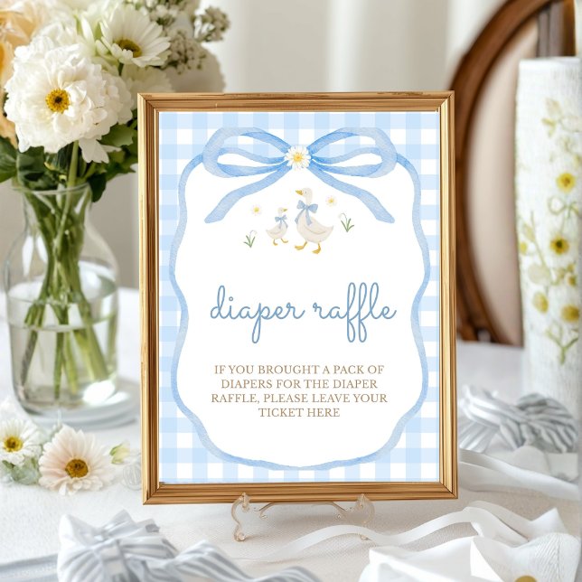 Silly Goose BabyShower | Blöja Lotteri Bordsskylt Poster (Skapare uppladdad)
