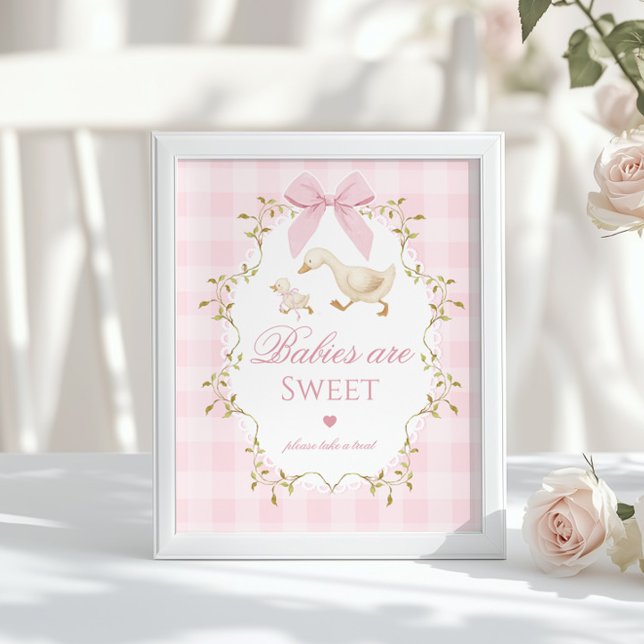 Silly Goose Bebisar är söta Rosa Rutiga Poster (Skapare uppladdad)