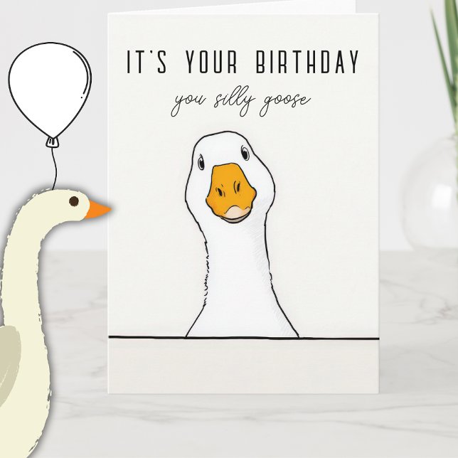  Silly Goose Birthday Funny Greeting  Adult Folded Kort (Skapare uppladdad)