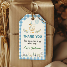 Silly Goose Blommiga Blå Födelsedags Tack Kort