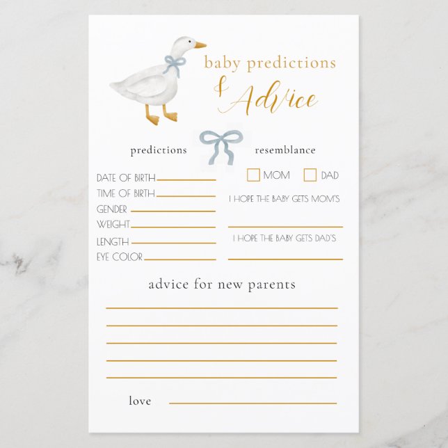 Silly Goose Blue Gingham Baby Advice Prediction (Framsida)