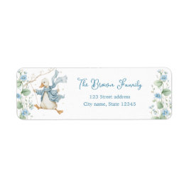 Silly Goose Blue Return Address Label Returadress Etikett