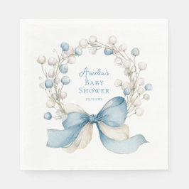 Silly Goose Blue Ribbon & Berry Baby Shower Napkin Pappersservett