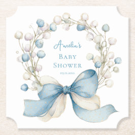 Silly Goose Blue Wildflower Baby Shower Coaster Underlägg Papper