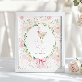 Silly Goose Blush Pink Bow Custom Poster