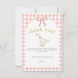Silly Goose Blush Pink Gingham Baby Shower Tack Kort