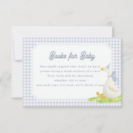 Silly Goose böcker för baby blå Gingham-kort Inbjudningar