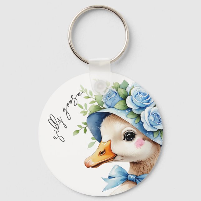  Silly Goose Boy Birthday baby shower Nyckelring (Framsida)