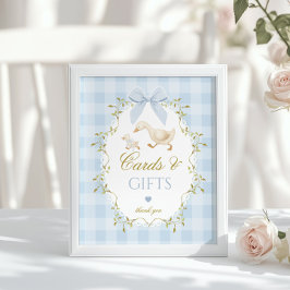 Silly Goose Cards and gifts Blå Bow Gingham Poster