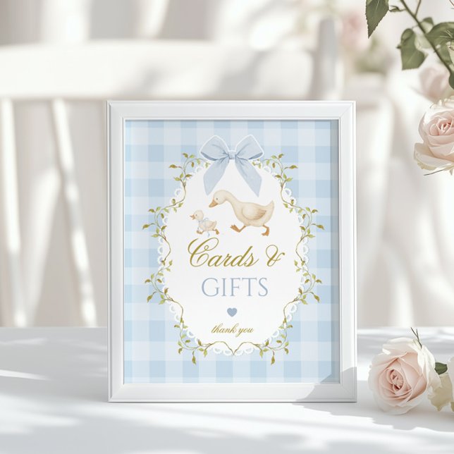 Silly Goose Cards and gifts Blå Bow Gingham Poster (Skapare uppladdad)