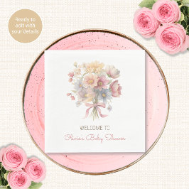 Silly Goose Collection Blommiga Baby Shower Servet Pappersservett