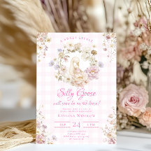 Silly Goose Coquette Rosa Bow Tjej Baby Shower
