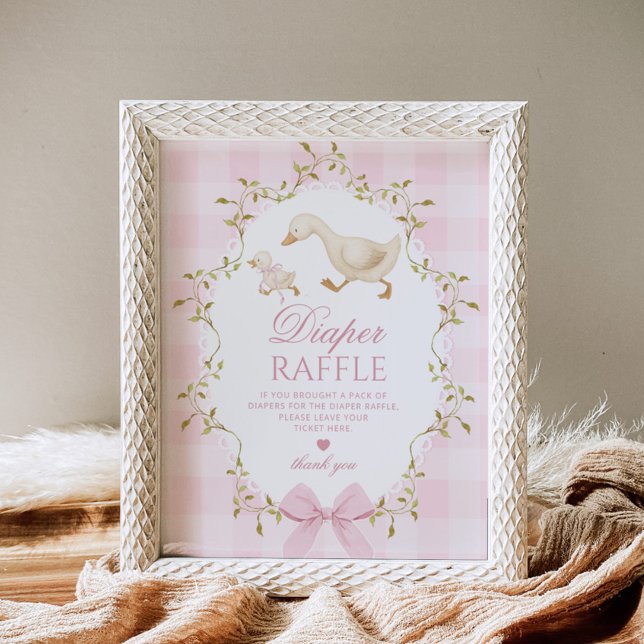 Silly Goose Diaper lotteri Rosa Rutig Bow Poster (Skapare uppladdad)