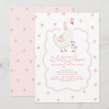 Silly Goose Elegant Rosa Flicka Bebis Shower