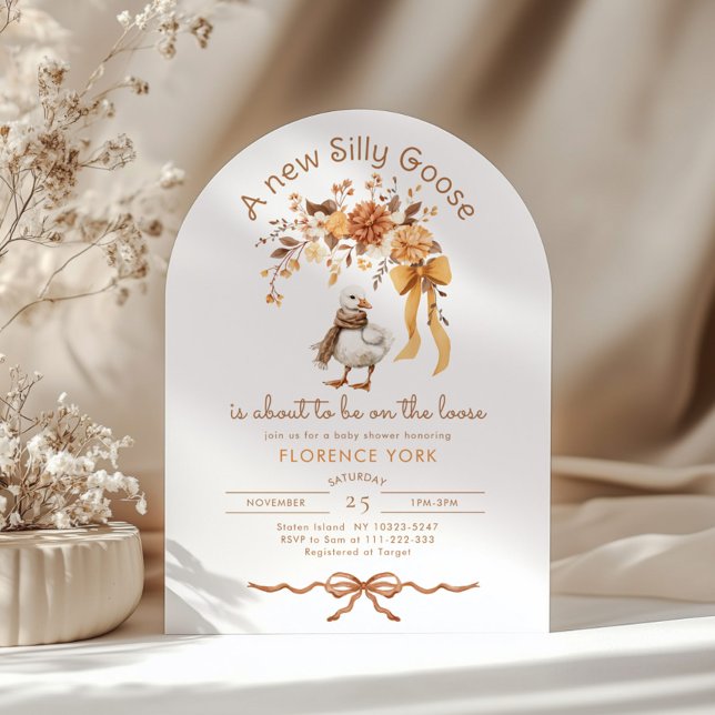 Silly Goose Fall Arch Baby shower Invitation Inbjudningar (Skapare uppladdad)