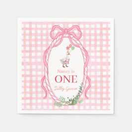 Silly Goose First Birthday Pink  Pappersservett