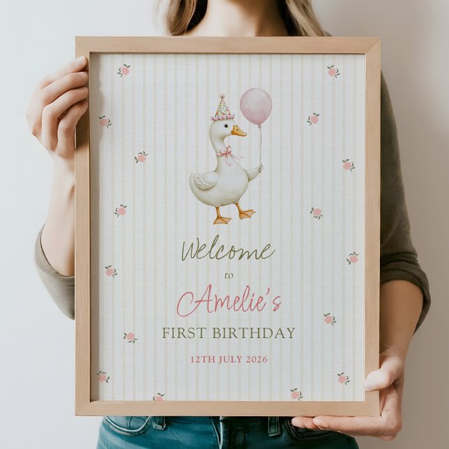 Silly Goose First Birthday Welcome Poster (Skapare uppladdad)